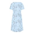 thumbnail image 6 of gljltg Summer Fashion Dress for Women Summer Short Sleeved Crewneck Tee Shirt Dress Casual Floral Print Beach Party Dress with Pockets, 6 of 8