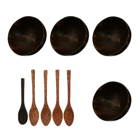

NUOLUX 1 Set Coconut Fruit Salad Bowls Practical Dried Fruit Bowls Spoons Kit (Assorted Color)