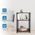 thumbnail image 6 of Fionafurn 3 Tier Industrial Shelf Set of 2, Wood Bookcase Organizer with Metal Frame，Brown, 6 of 8