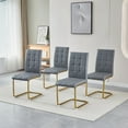 thumbnail image 4 of Dining Chairs Set of 4, Cantilever Side Chairs with PU Upholstered and Stainless Steel Legs, Dining Chairs for Kitchen, Living Room, 4 of 10