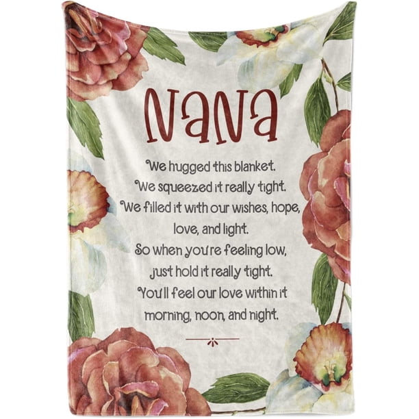 LHSHID Nana Throw Blanket Nana Gifts from Grandkids Nana Flannel Blankets on Mother''s Day Birthday and Christmas 60x80in