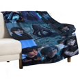thumbnail image 2 of Manta de franela suave y acogedora con dibujos animados de Wednesday Addams para niños y niñas, mantas de vellón cálidas de lujo para sofá, cama, camping, viajes, 60 x 80 pulgadas, 2 of 8