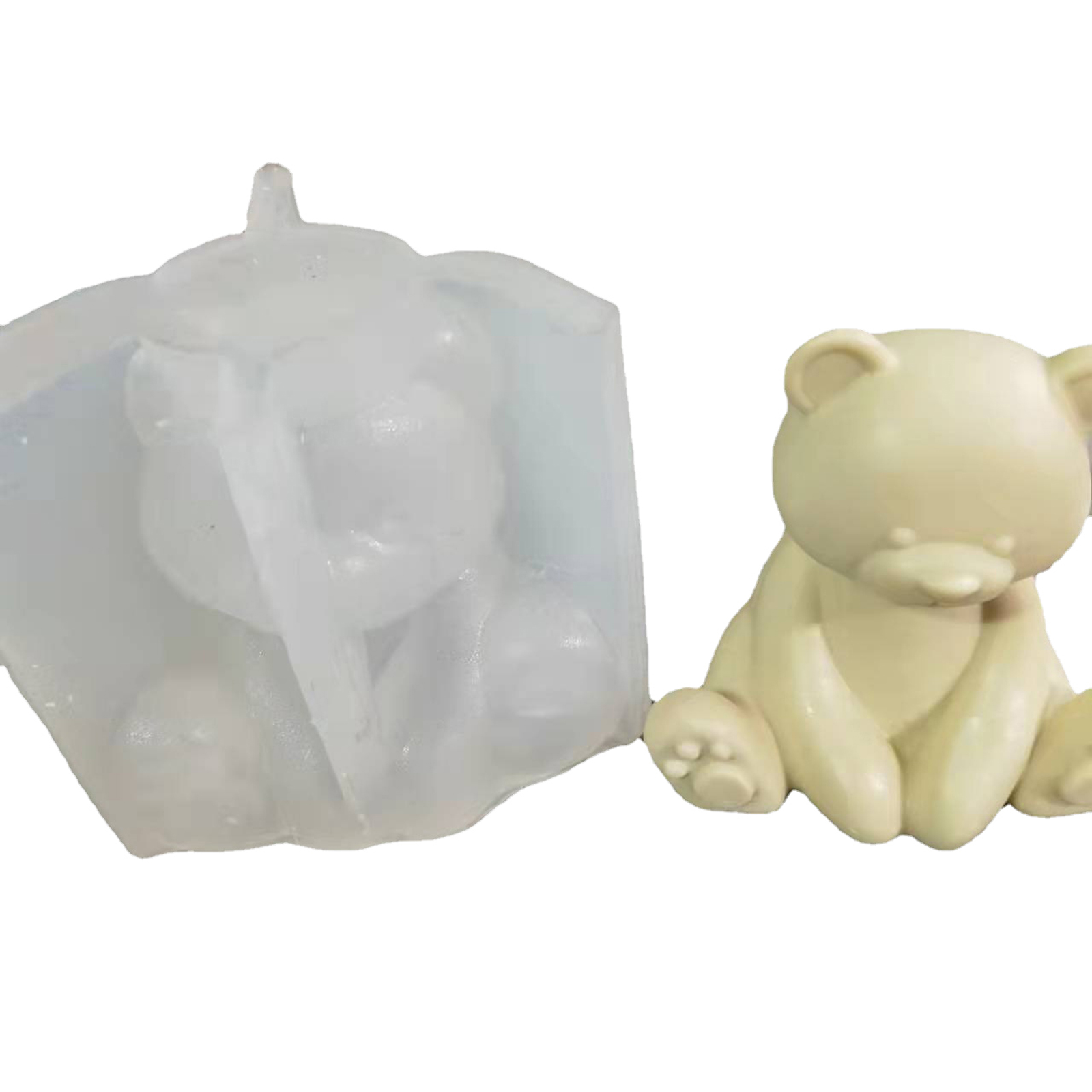 3D Little Bear Silicone Candle Mold Cute Animal Scented Soaps Mold Chocolate Fondant Cake Baking Mold