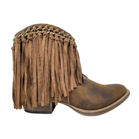 

Very G Womens Juno Fringed Ankle Bootie (7 Tan)