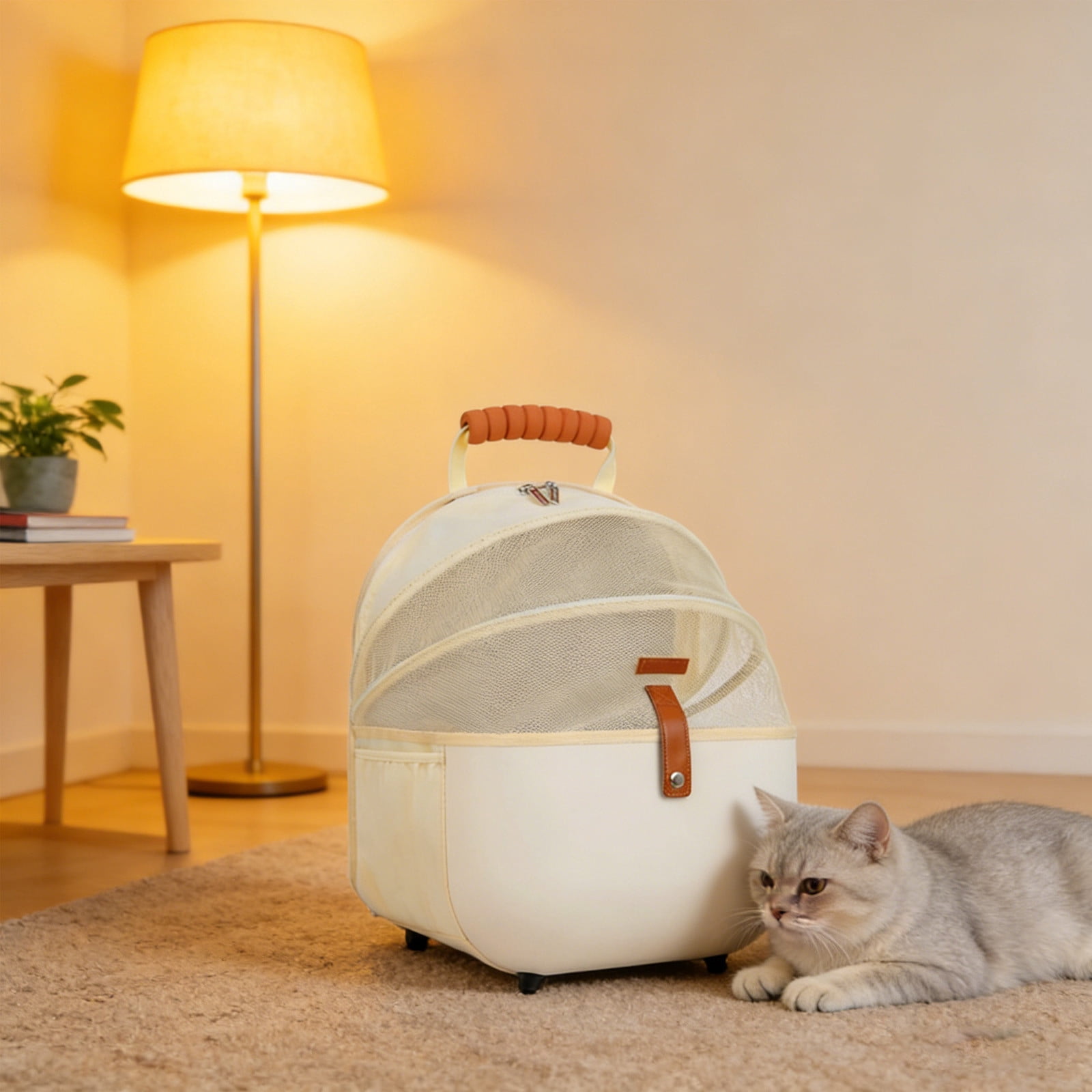 Pet Carrier Backpack Breathable Lightweight Travel Carrier for Cats Dogs with Safety Leash Hiking Outdoor Vet Trip Foldable Soft Sided Pet Carrier Home Travel Pet Bag Hiking Vet Trips Pet Travel Bag