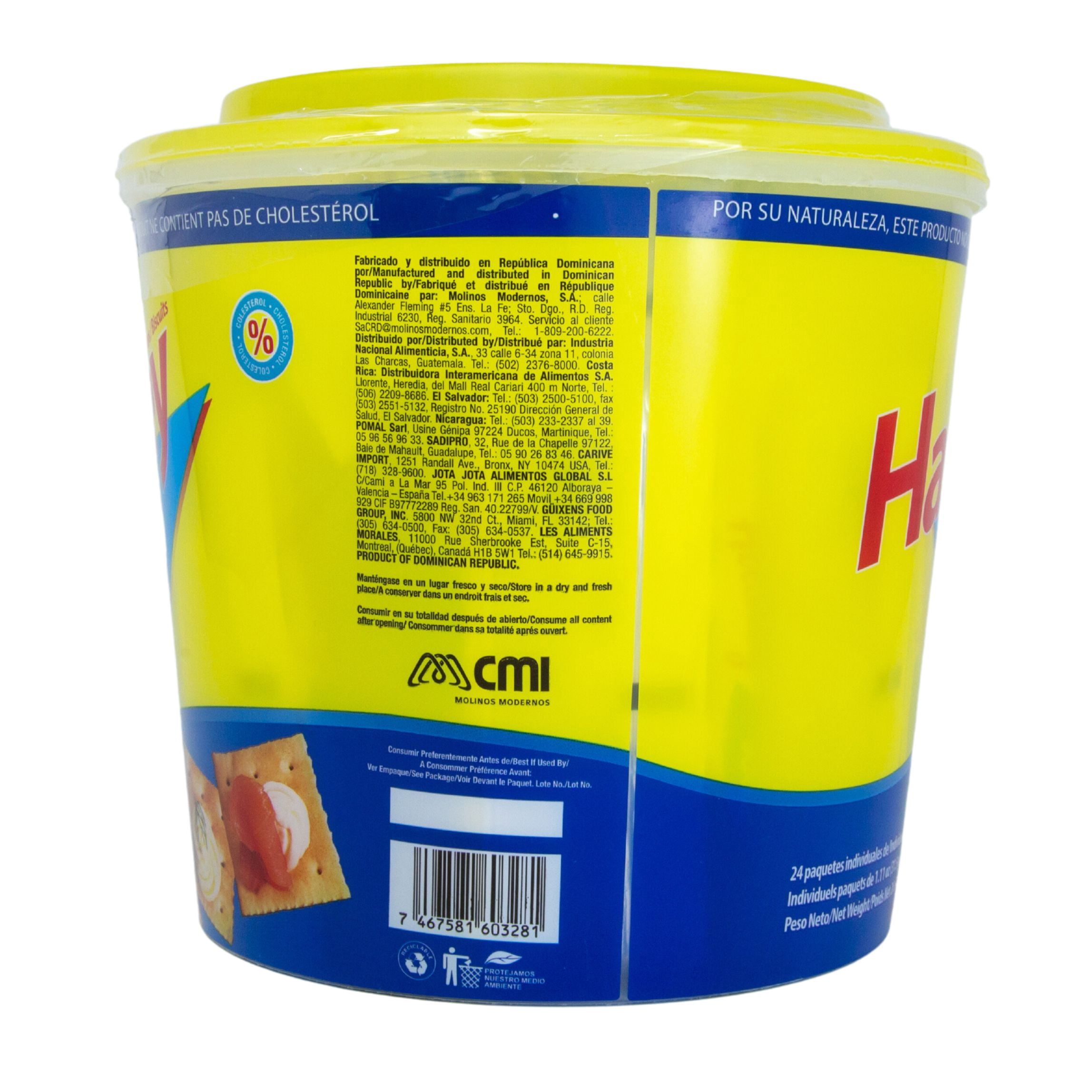Malta Hatuey, Original Export Soda Snack Crackers, 26.67 oz, 24 Count Plastic Bucket