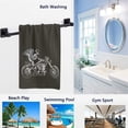 thumbnail image 2 of GZHJMY Chic Skull Guy Riding Motorcycle Printed Soft Highly Absorbent Large Decorative Hand Towels Multipurpose for Bathroom, Hotel, Gym and Spa (16" x 30",Black), 2 of 4