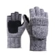 thumbnail image 1 of Guantes de lana con aislamiento térmico sin dedos para mensajes de texto para mujeres y hombres, guantes convertibles de punto cálidos de invierno con solapa, 1 of 6