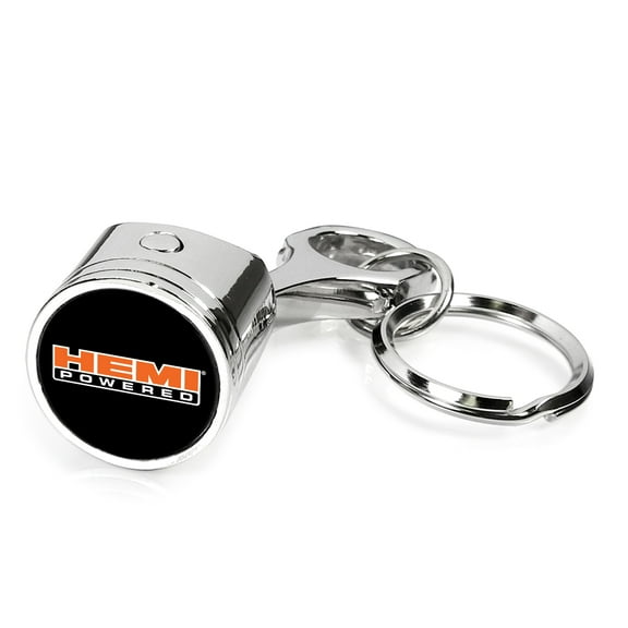 iPick Image for HEMI Powered Chrome Finish Engine Piston and Rod Metal Key Chain Keychain, Official Licensed