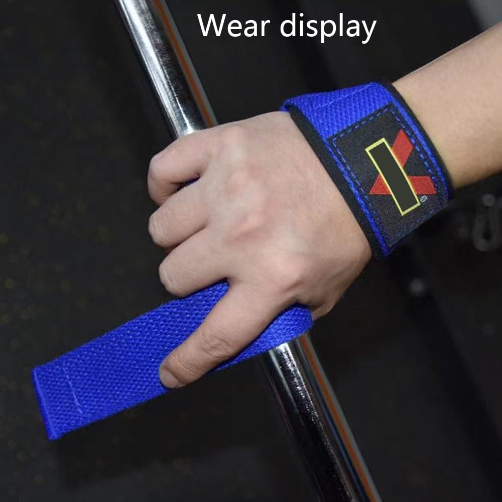 Lifting Straps - Wrist Support Wraps - for Powerlifting, Bodybuilding, Gym Workout-blue