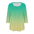 thumbnail image 6 of Women's 3/4 Sleeve Tunic Tops Casual Loose Fit Floral Blouses Mesh Pleated Layered Shirt, Limited Time Under 10 Dollars SA-501, 6 of 6