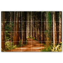 Picture-Tiles.com: Trees Ceramic Tile Wall Mural WAL501030-64L. 48"W x 32"H using (24) 8" x 8" Ceramic Tiles-Satin Finish