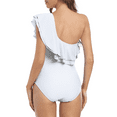 thumbnail image 3 of Hilor Women's One Piece Swimsuits Double Ruffles One Shoulder Monokini Bathing Suits, 3 of 6