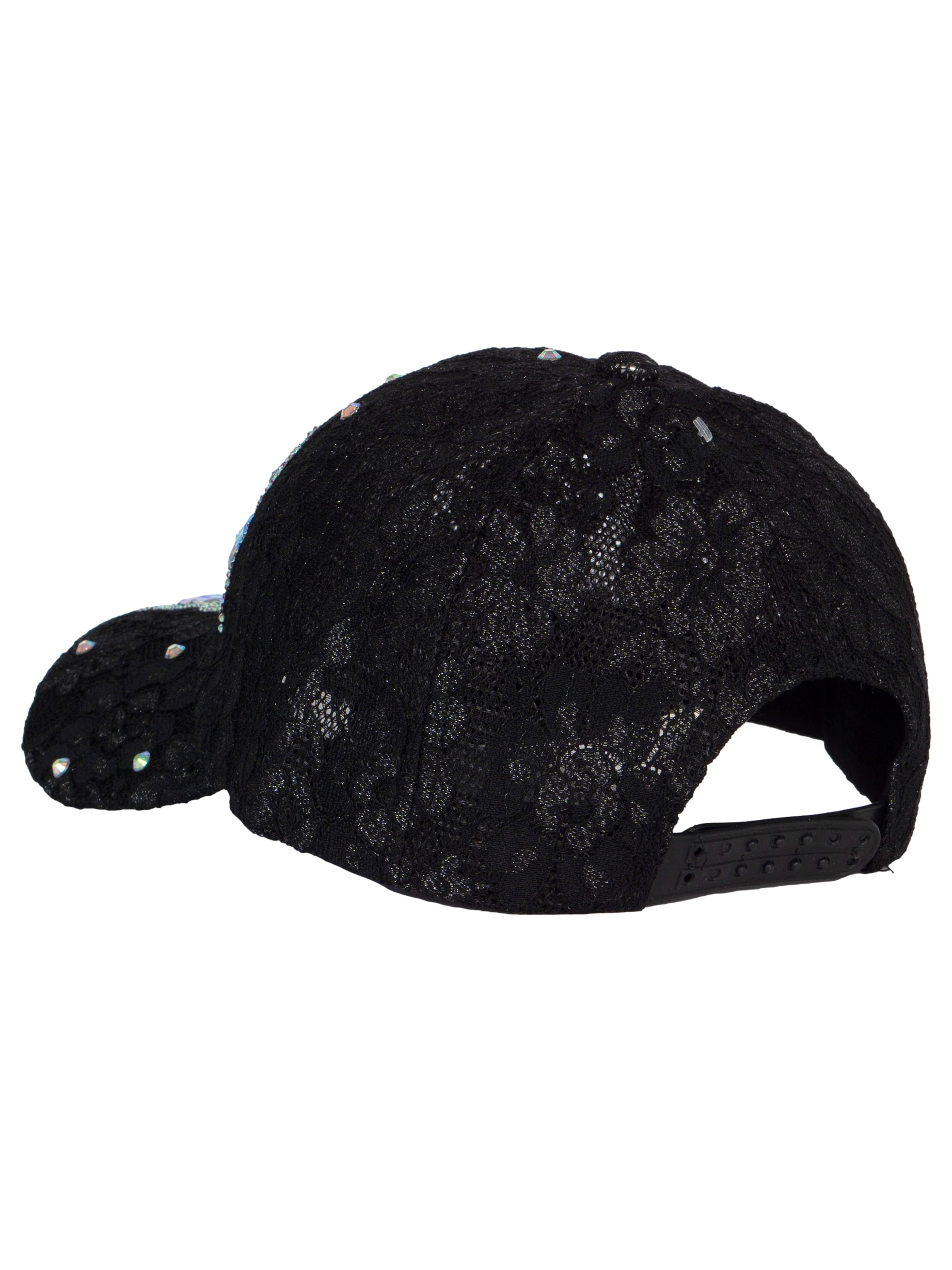 Top Headwear Butterfly Lace Rhinestone Hat - Womens Crystal