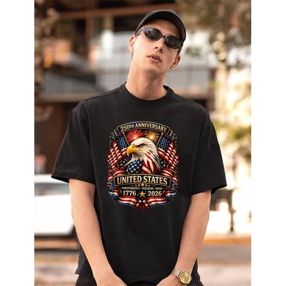 Usa 250Th Anniversary 2026 Eagle T Shirt Patriotic Flag Graphic Tee Hot Trending Shirt, Vintage Birthday Gift