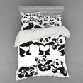 thumbnail image 2 of Ambesonne Cartoon Bedding Set 3 Pcs, Playful Panda Bear Zoo, Twin XL, White Charcoal Grey, 2 of 3