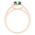 thumbnail image 4 of Halo Engagement Ring for Women - 2.38ct Simulated Emerald in 14K Rose Gold Promise Ring, 4 of 7