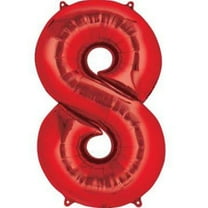 Giant Red Number 8 Foil Balloon 34"