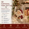 thumbnail image 5 of 3D Christmas Glass Art Cup, Christmas Cups Stemless Wine Glasses Holiday Glassware, Xmas Party Home Festive Decor Gifts, 5 of 7