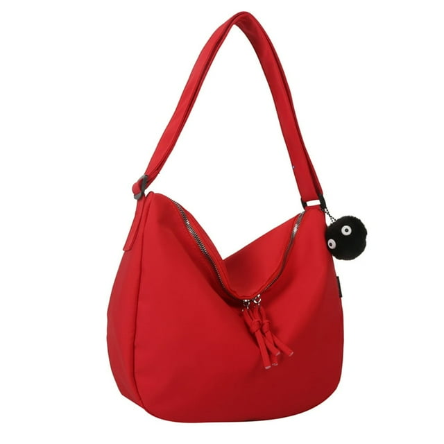 Sac Hobo pour Femmes Grande Capacité Harajuku Sac Messager Mode avec Pendentif Moelleux