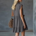 thumbnail image 6 of Horkkom Beach Dresses for Women Summer Collar Button Shirt Dresses Casual Mini Sleeveless Sundresses S, 6 of 6
