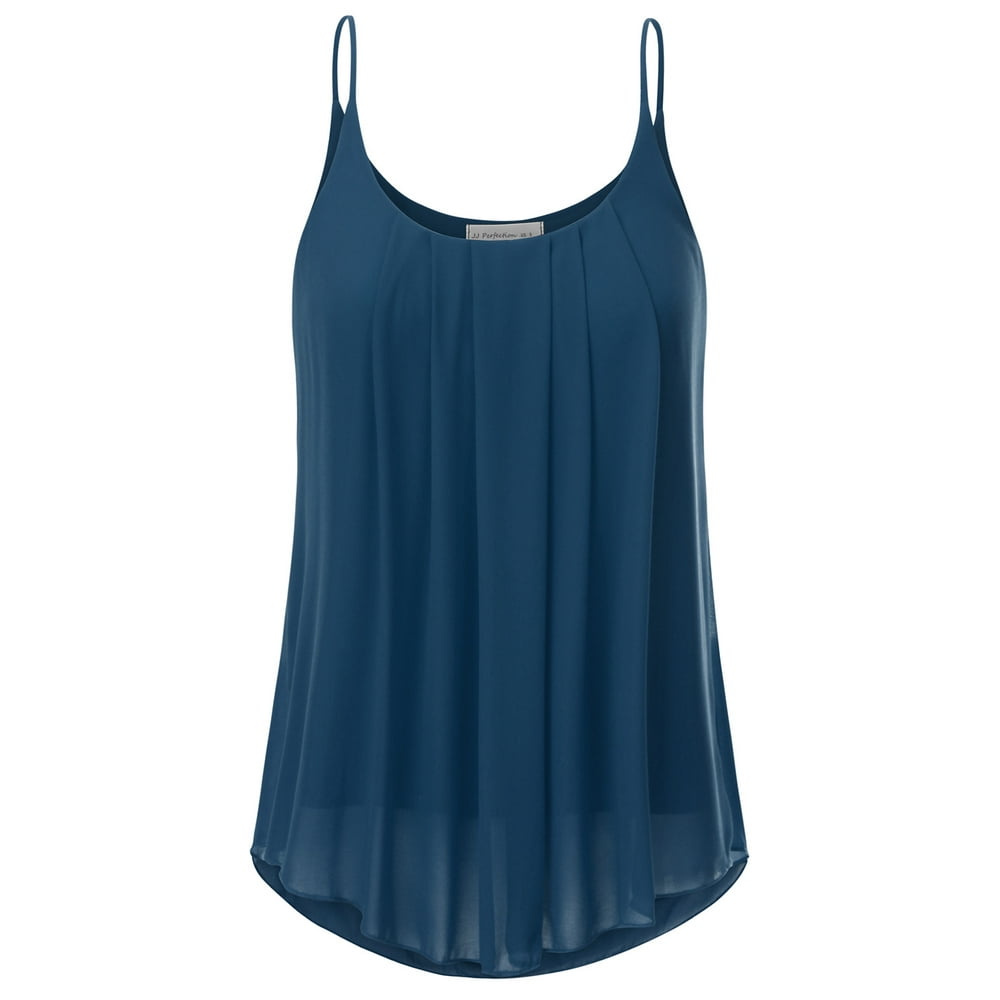 Doublju Women's Plus Size Cami Basic Camisole Tank Top TEAL XL