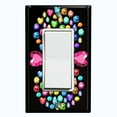 thumbnail image 1 of Metal Light Switch Plate Cover Colorful Multi-Shaped Gemstone Circle DIA005, 1 of 13