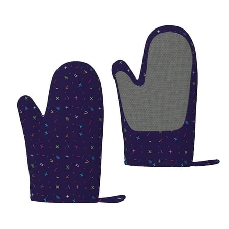 

Junzan Mathematical Symbols for Oven Mitts 2 Piece Set BBQ Gloves Grilling Gloves Heat Resistant Oven Gloves Kitchen Silicone Oven Mitts for Barbecue/Cooking/Baking