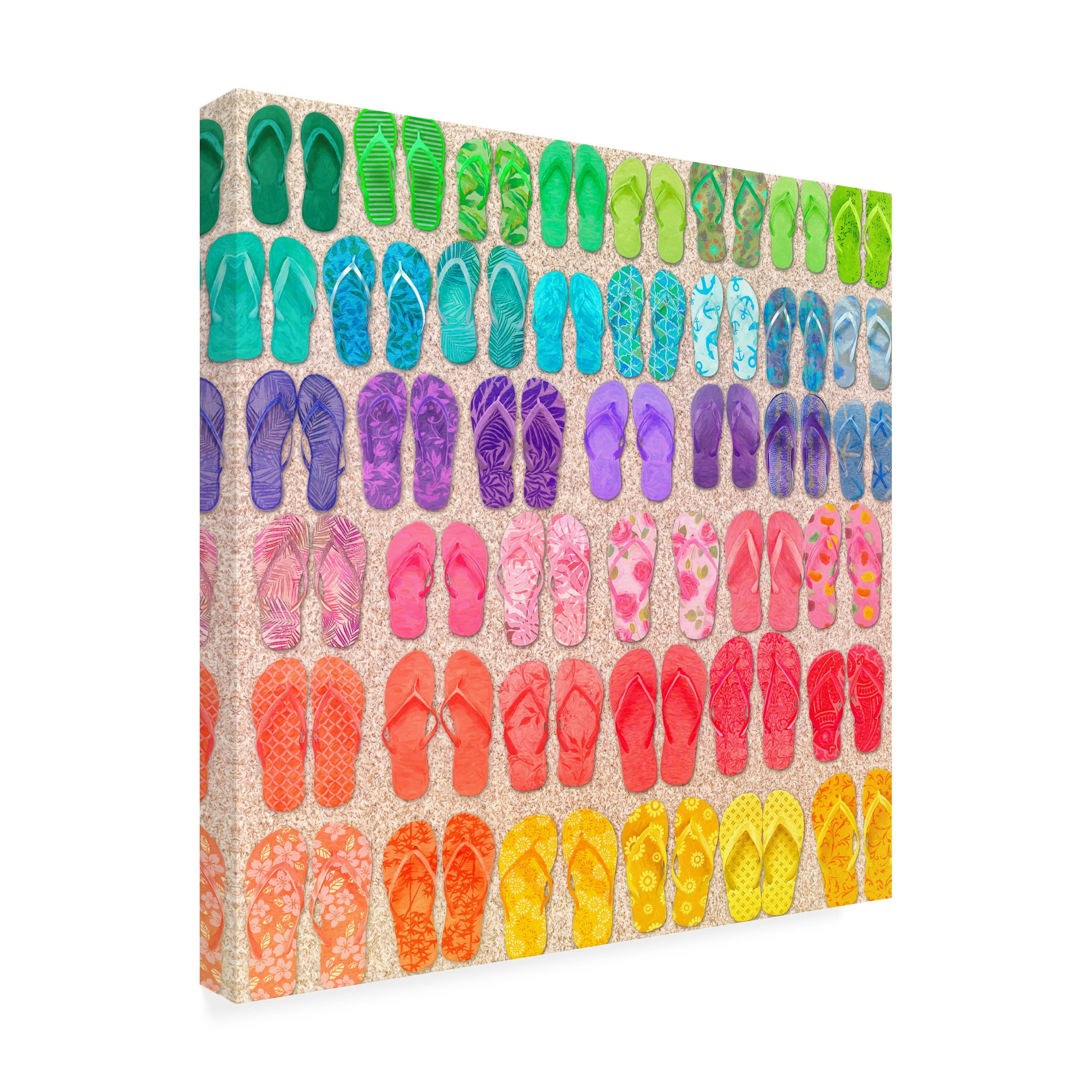 Cora Niele 'Rainbow Flipflops' Canvas Art