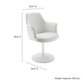 thumbnail image 4 of Modway Lippa Vegan Leather Upholstered Swivel Dining Armchair in White White, 4 of 10