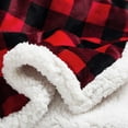 thumbnail image 5 of Christmas Sherpa Fleece Throw Blanket, Super Soft Warm Buffalo Plaid Plush Blankets and Throws, Warm Winter Cozy Fuzzy Blanket for Couch Sofa Bed (Red, 50" x 60"), 5 of 6