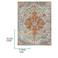 thumbnail image 3 of Livabliss Harput Vintage Medallion Area Rug,7'10" x 10'2",Orange/Aqua, 3 of 9