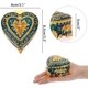 thumbnail image 4 of Caja de joyería de metal clásico con forma de corazón y caja de almacenamiento de joyería con patrón de rosa, para anillos, arete, collares, color azul, 4 of 4