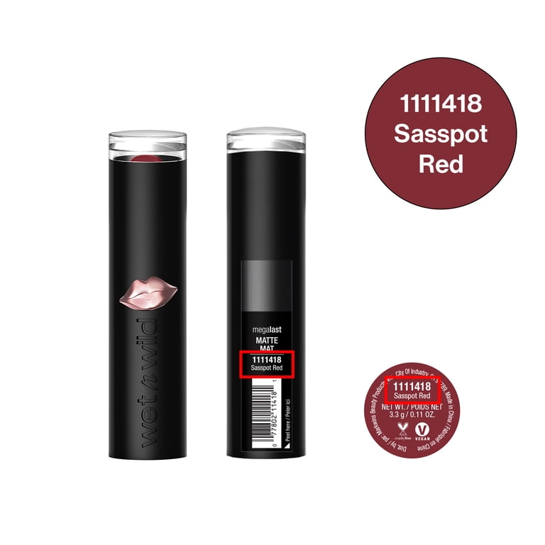 wet n wild Mega Last Matte Lip Color Sasspot Red Long-Lasting Semi