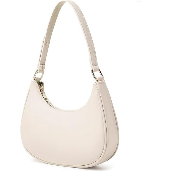 Shoulder Bag for Women, Light beige, Small Purse Cute Clutch Hobo Handbag, Trendy Crescent Bag, 90s Y2k Bags