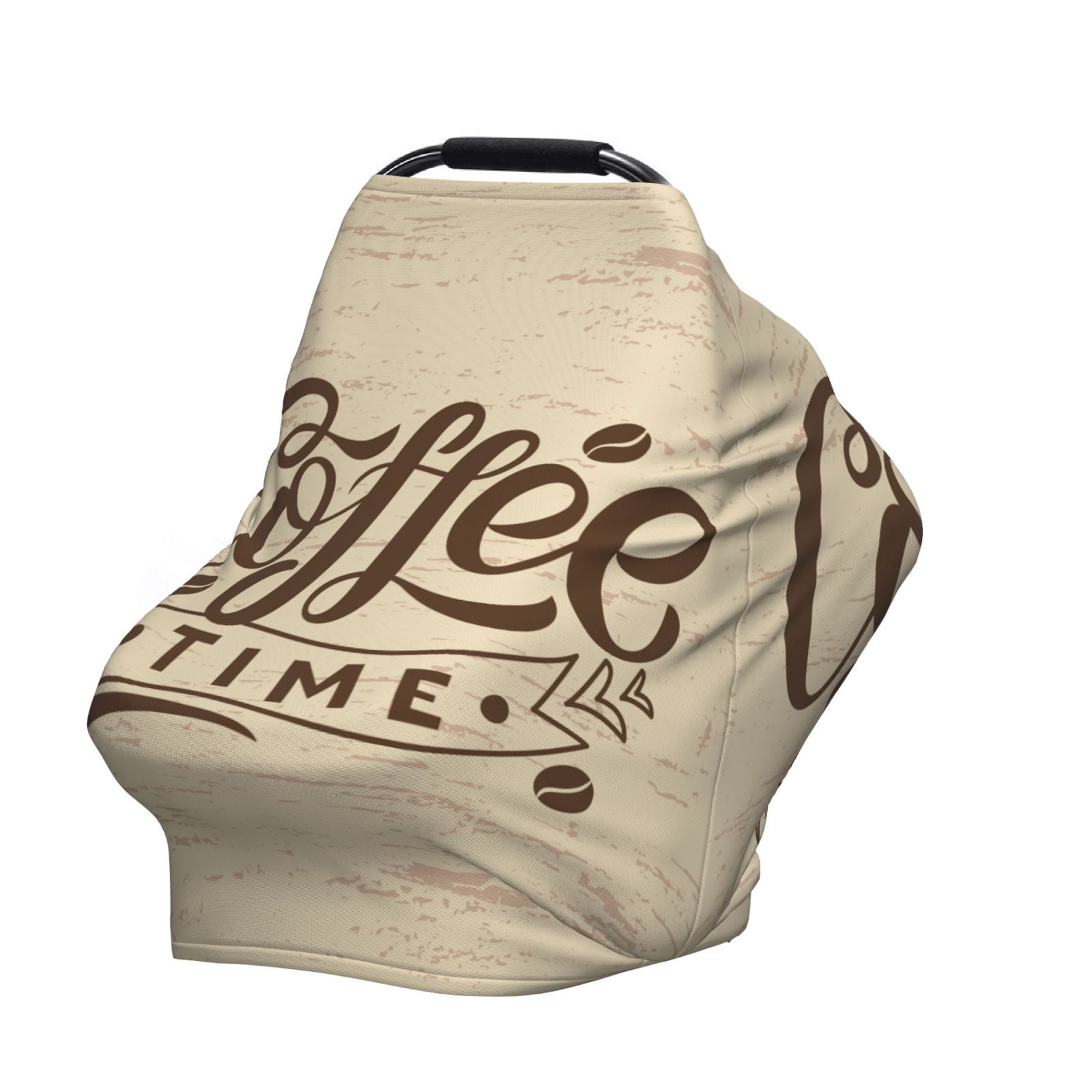 Fotbe Coffee Time (2) Pattern Car Seat Covers for Babies, Nursing Breastfeeding Cover Infant Carseat Canopy, Soft Stretchy Carrier Cover