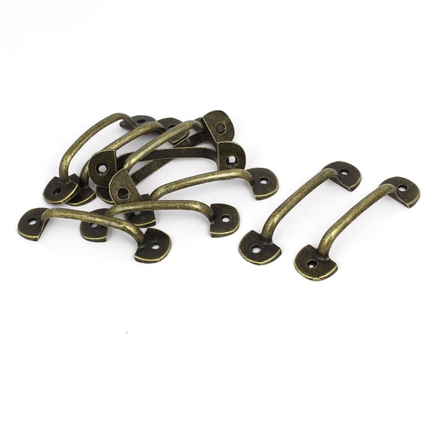 Unique Bargains Cabinet Drawer Arch Shape Zinc Alloy Pull Handles Bronze Tone 60mm Length 10PCS
