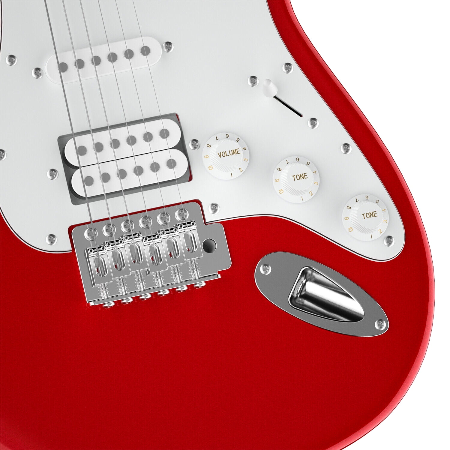 Donner 39" Electric Guitar Beginner Kit Solid Body Full Size Red HSS Pick Up for Starter, with Amplifier, Bag, Digital Tuner, Capo, Strap, String,Cable, Picks DST-102R