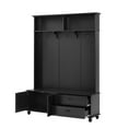 thumbnail image 2 of Modern Style Hall Tree with Storage Cabinet 2 Large Drawers Widen Mudroom Bench with 5 Coat Hooks for Entryway Living Room, 2 of 10