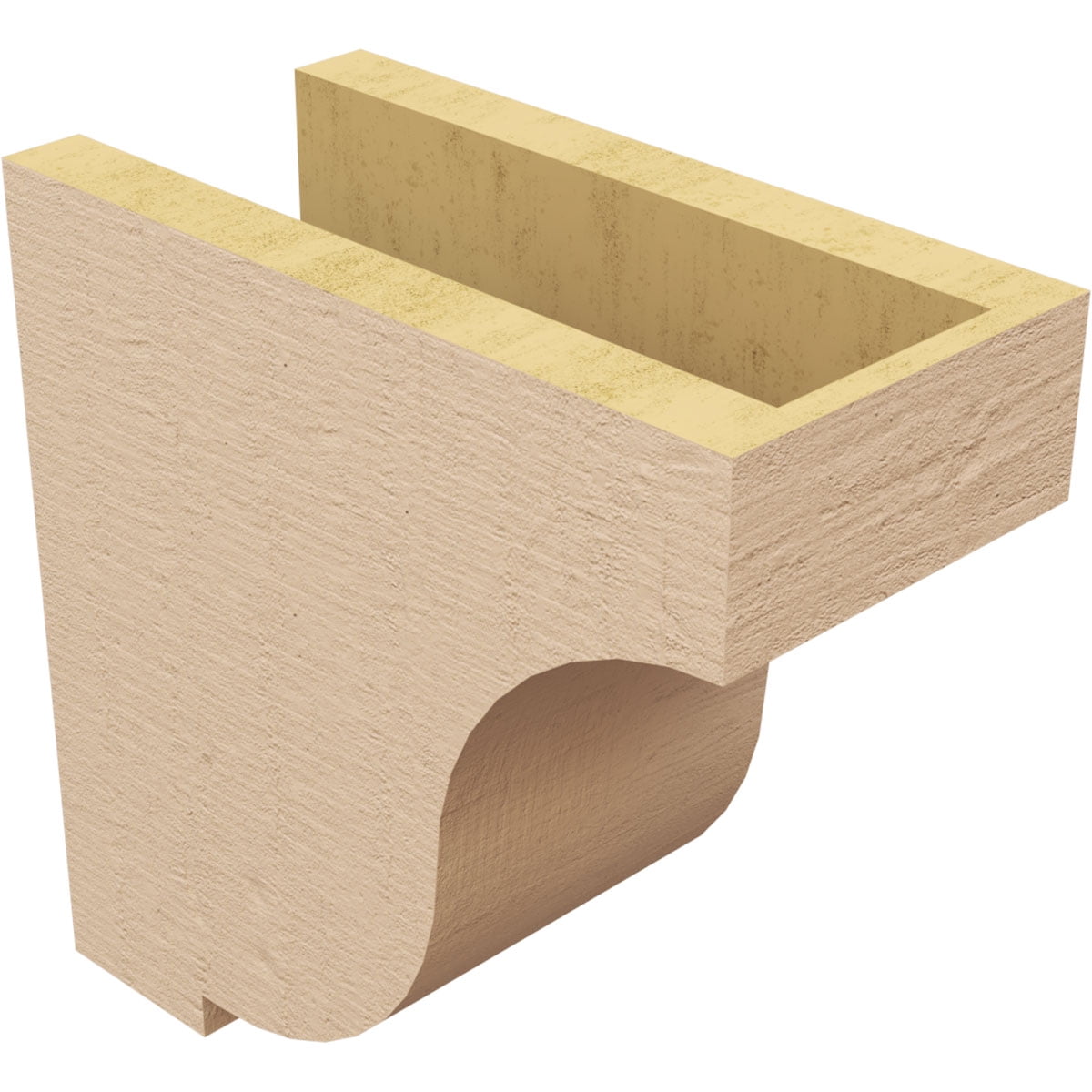 5"W x 10"D x 10"H Classic Van Buren Rough Cedar Woodgrain TimberThane Corbel, Primed Tan