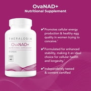 Theralogix, OvaNAD+ Egg Quality Support, Nicotinamide Riboside (NR) & Pterostilbene Supplement, Supports Cellular Energy, Ovarian Function & Reproductive Health, 90-Day Supply