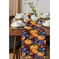 thumbnail image 4 of Orange Pumpkin Fall Table Runner 72 Inches, Thanksgiving Purple Floral Berry Farmhouse Bed Runner Dresser Scarves Tabletop for Indoor Outdoor Parties/Ceremony/Banquet, 13" x 72", 4 of 8