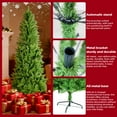 thumbnail image 6 of Seizeen 7FT Christmas Tree, Artificial Green Tree with 775 Green Tips, Slim Fir Xmas Tree w/Hinged Branches, Folding Metal Stand, Holiday Decoration for Carnival Party, 6 of 9