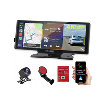 Asure 10.26" IPS Portable Dual Camera Dash Mount Car Stereos with Bluetooth Backup Camera - Wireless Apple Carplay & Android Auto - HD Touchscreen Bluetooth GPS Navi - Universal Fit for 12V-24V Car