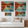 thumbnail image 4 of Designart 'Boat At The Lake During Evening Glow IV' Nautical & Coastal Print on Natural Pine Wood, 4 of 5