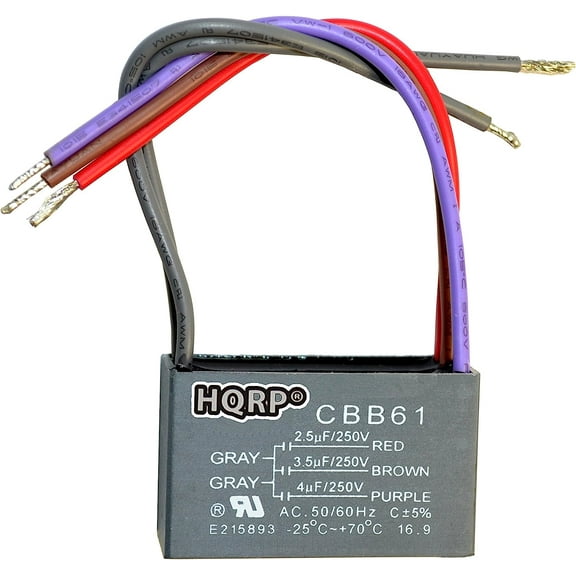 HQRP Ceiling Fan Capacitor CBB61 2.5uf 3.5uf 4uf 5-Wire