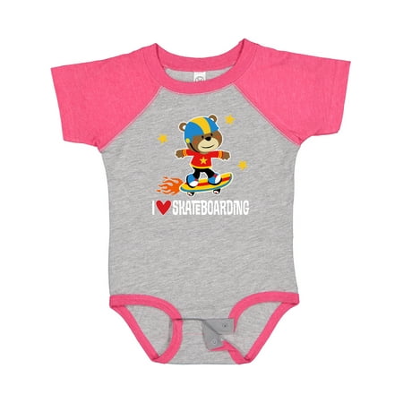 

Inktastic Skateboard I Love Skateboarding Gift Baby Boy Bodysuit