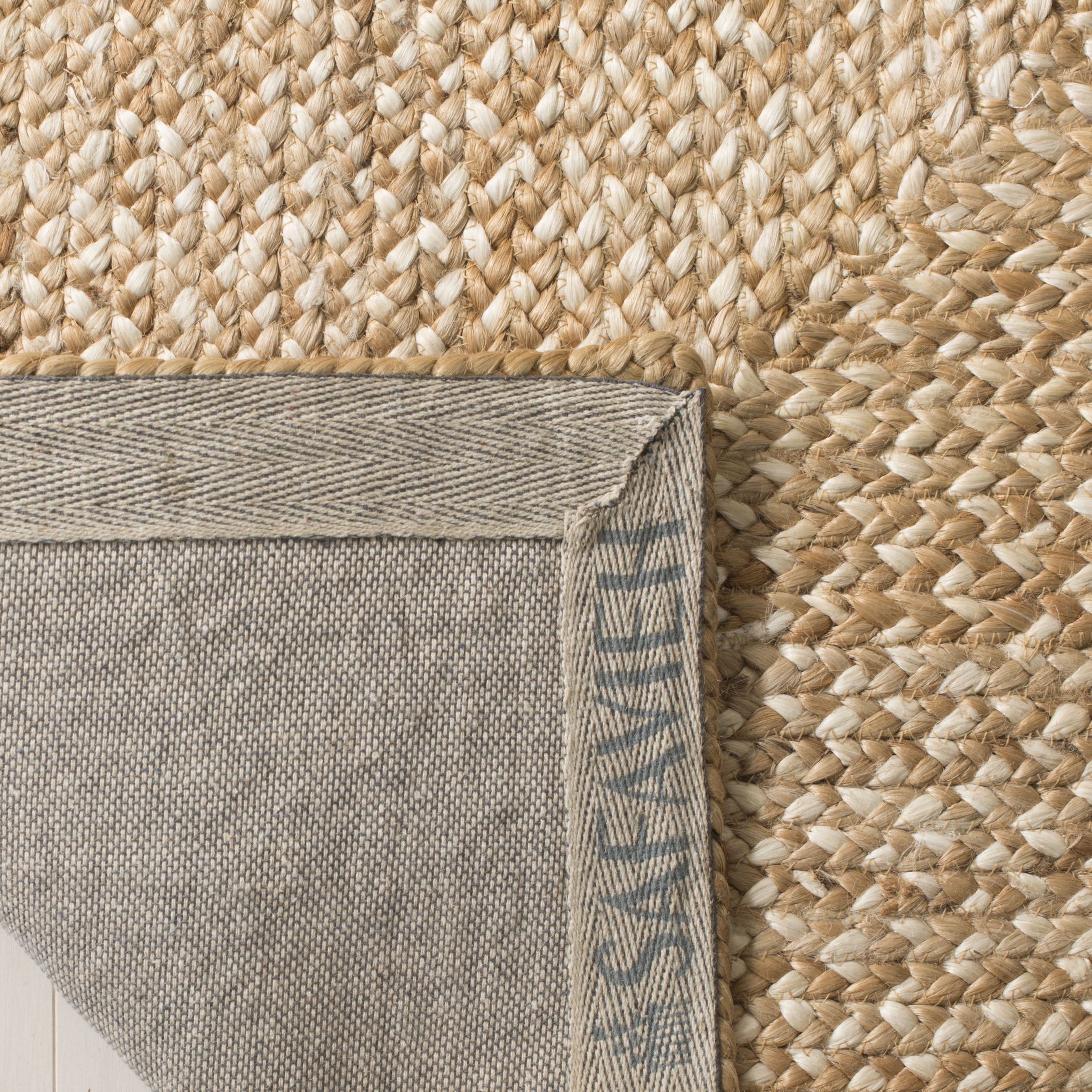SAFAVIEH Natural Fiber Leo Geometric Runner Rug, Natural/Ivory, 2'6" x 12'