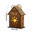 thumbnail image 3 of Fiudx Colgante de Casa de Madera Navideña con Luz Led, Detalles de Muñeco de Nieve y Alce, Decoración Encantadora para El Hogar, Ideal para Árbol o Escritorio, Adorno Navideño, Funciona con Pilas, 6,, 3 of 6