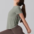 thumbnail image 5 of Otntypg Women's Short Sleeve Athletic Shirts Open Back Workout Tops Ultra-Light Sheer Quick Dry Loose Fit Gym Running Yoga T-Shirts, 5 of 8